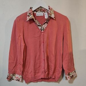 Alfred Dunner  Layer  with Floral Accents Sweater S